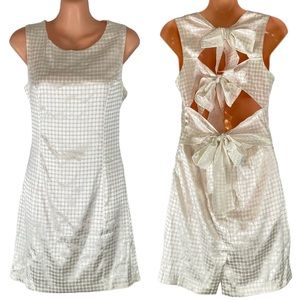 5/$25 P Luca Milano Cream Polka Dot Tie Back Mini Dress